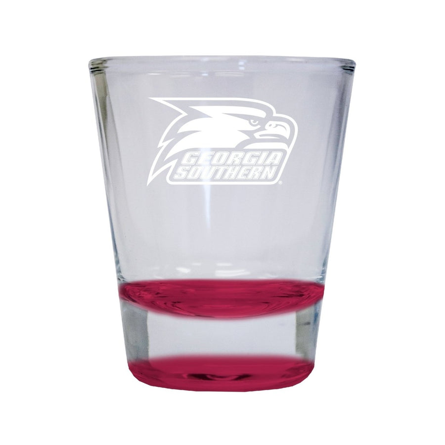 Georgia Southern Eagles Etched Round Shot Glass 2 oz Red Image 1