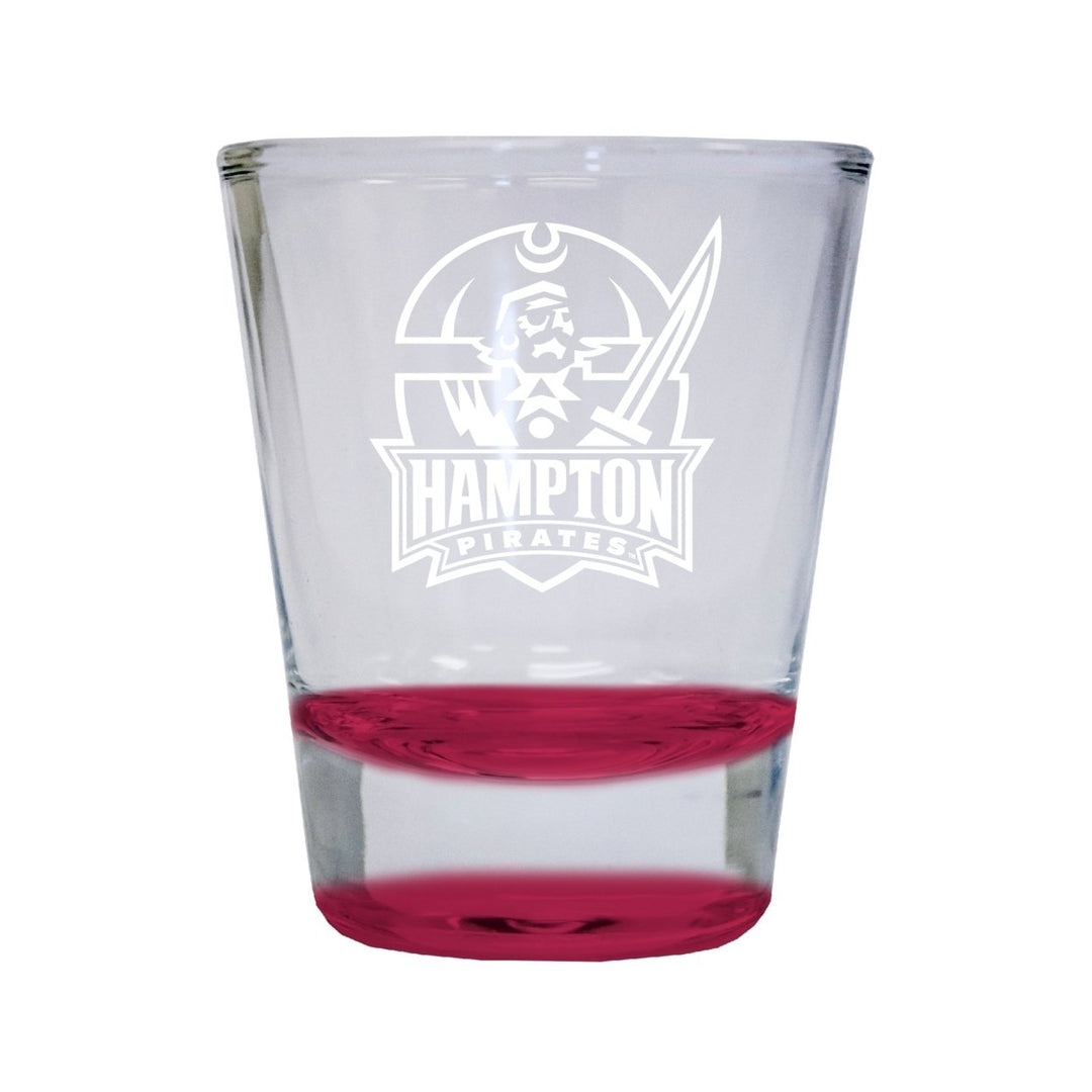 NCAA Hampton University Collectors 2oz Laser-Engraved Spirit Shot Glass Red Image 1