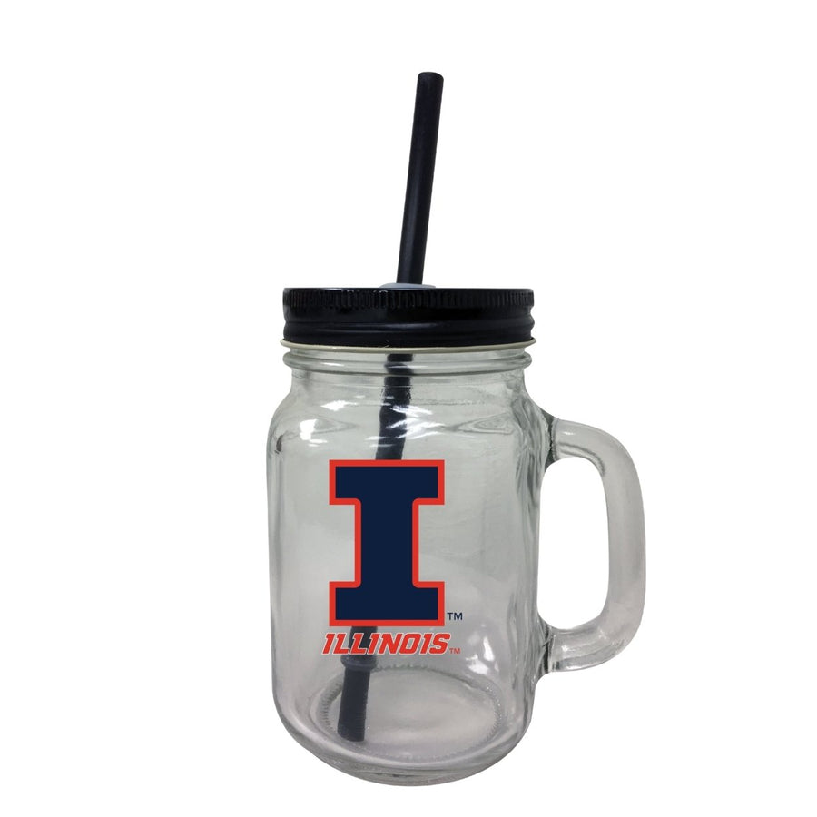 Illinois Fighting Illini 16 oz Mason Jar Glass 2 Pack Image 1