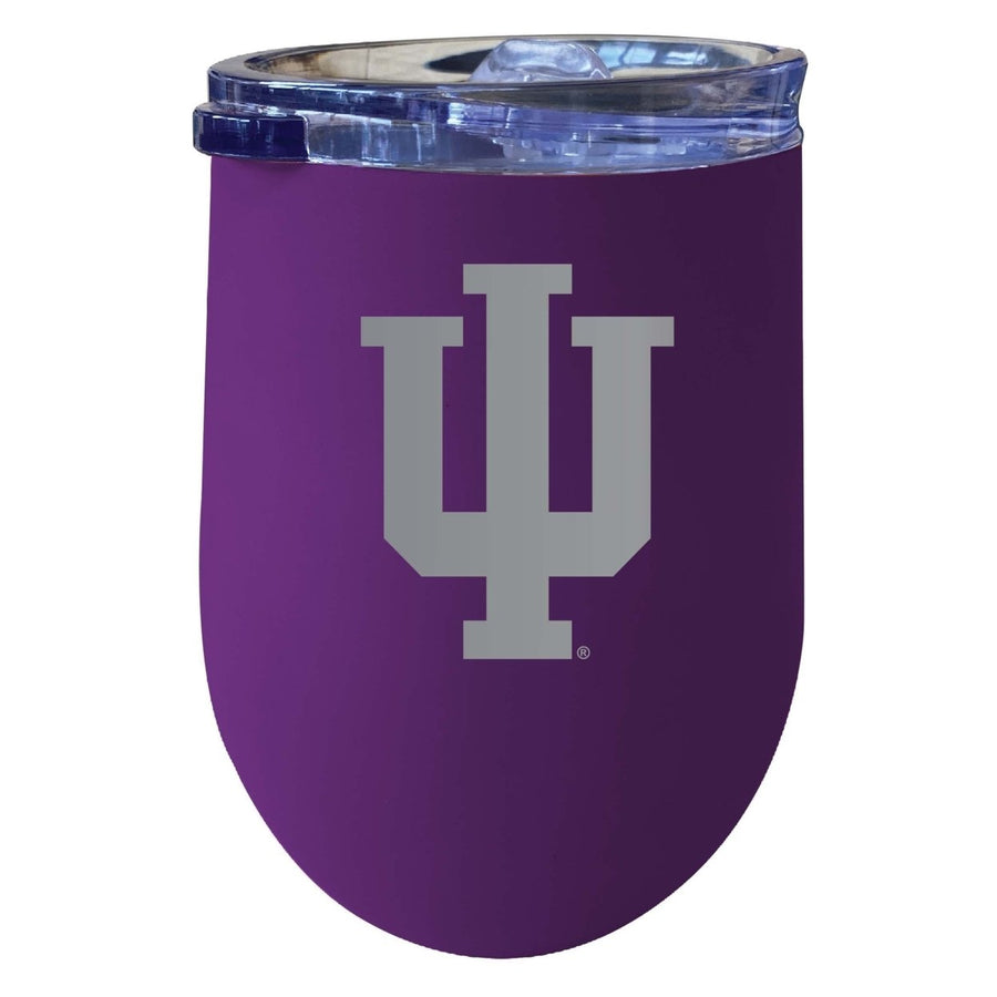 Indiana Hoosiers NCAA Laser-Etched Wine Tumbler - 12oz Stainless Steel Insulated Cup Image 1