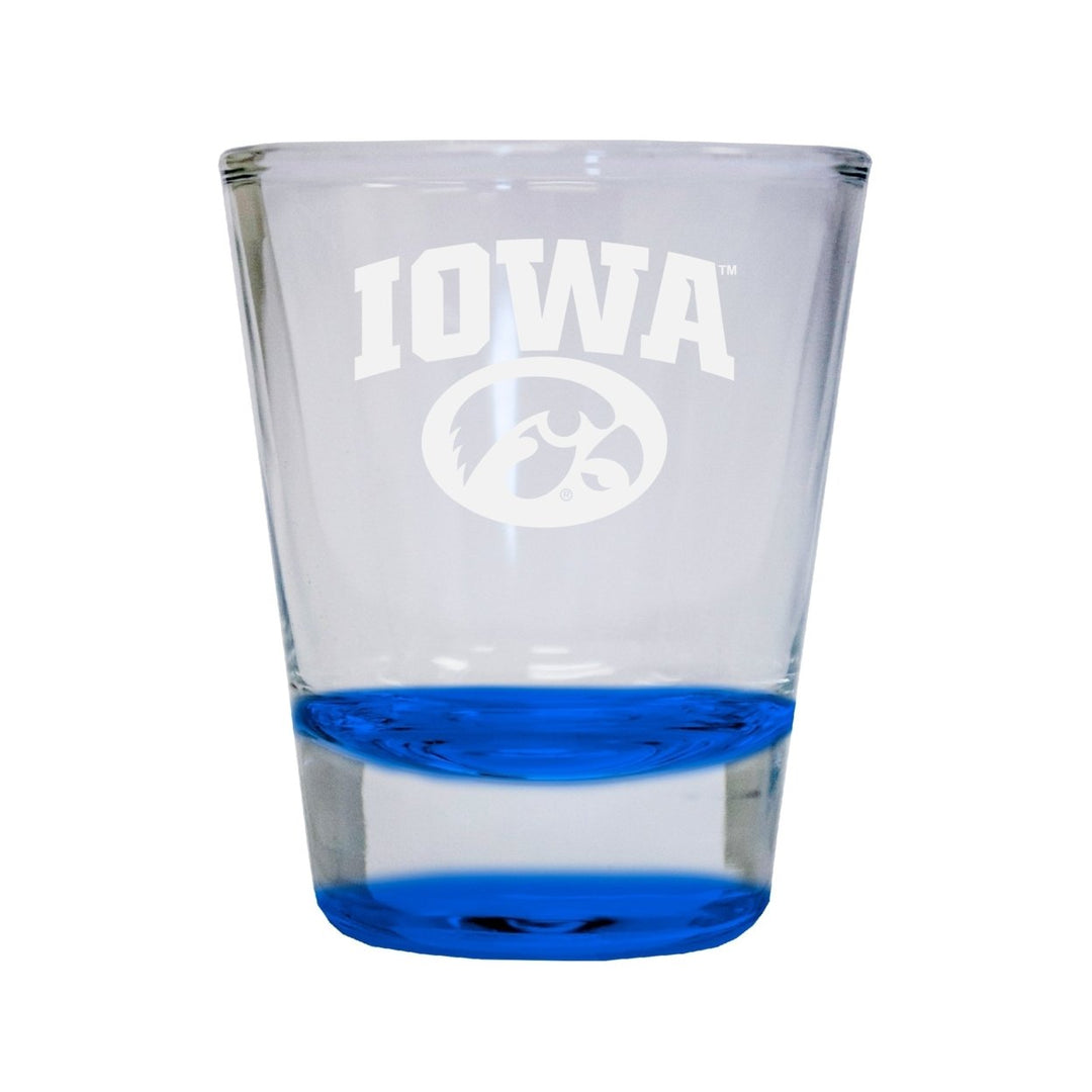 NCAA Iowa Hawkeyes Collectors 2oz Laser-Engraved Spirit Shot Glass Blue Image 1