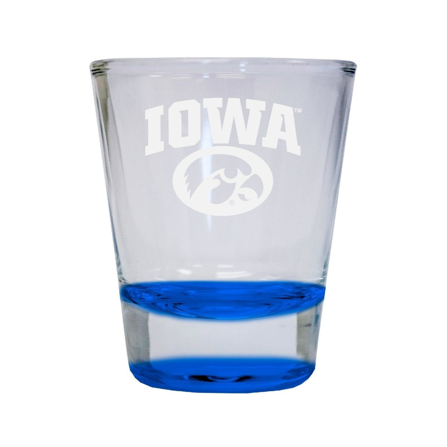 NCAA Iowa Hawkeyes Collectors 2oz Laser-Engraved Spirit Shot Glass Blue Image 1