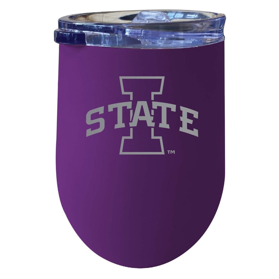 Iowa State Cyclones 12 oz Etched Insulated Wine Stainless Steel Tumbler Purple Image 1