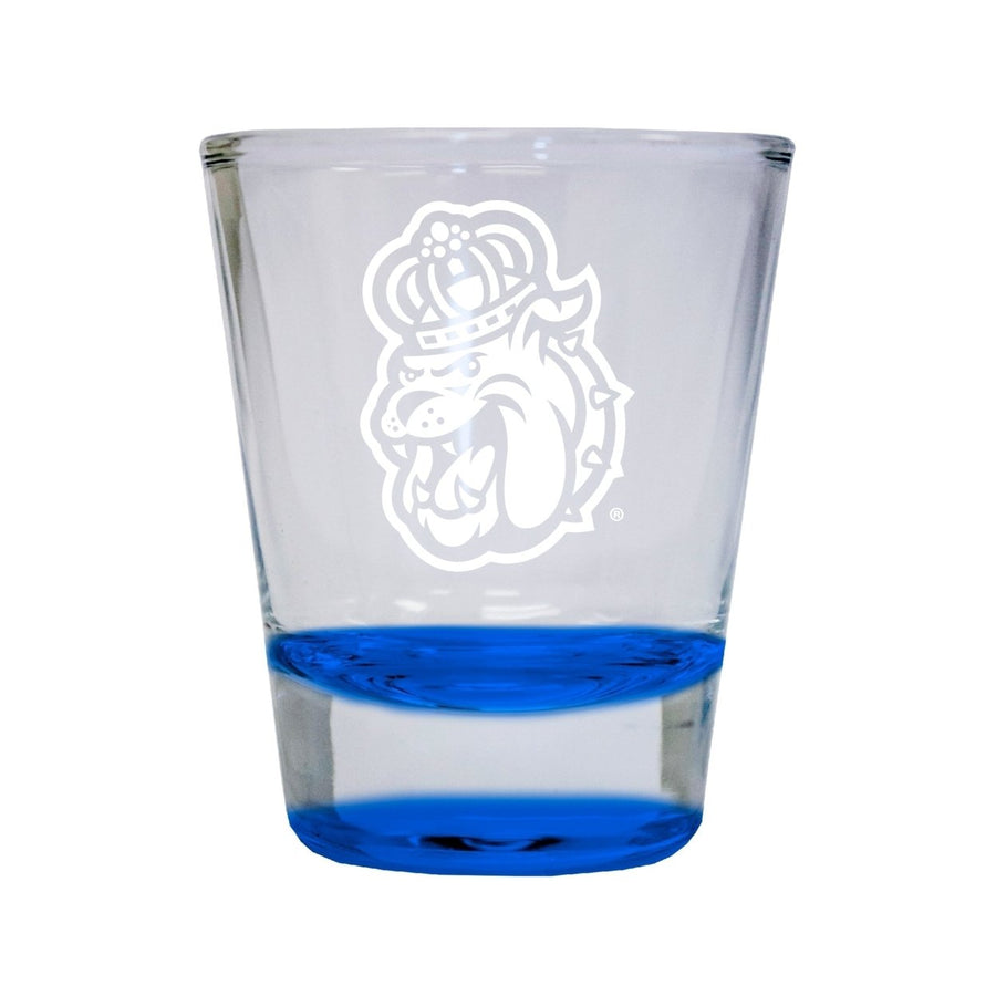 NCAA James Madison Dukes Collectors 2oz Laser-Engraved Spirit Shot Glass Blue Image 1