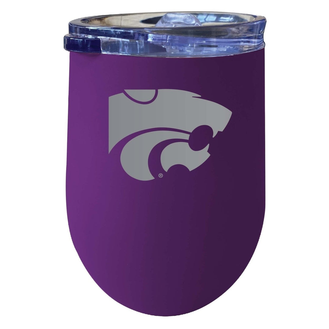 Kansas State Wildcats 12 oz Etched Insulated Wine Stainless Steel Tumbler Purple Image 1