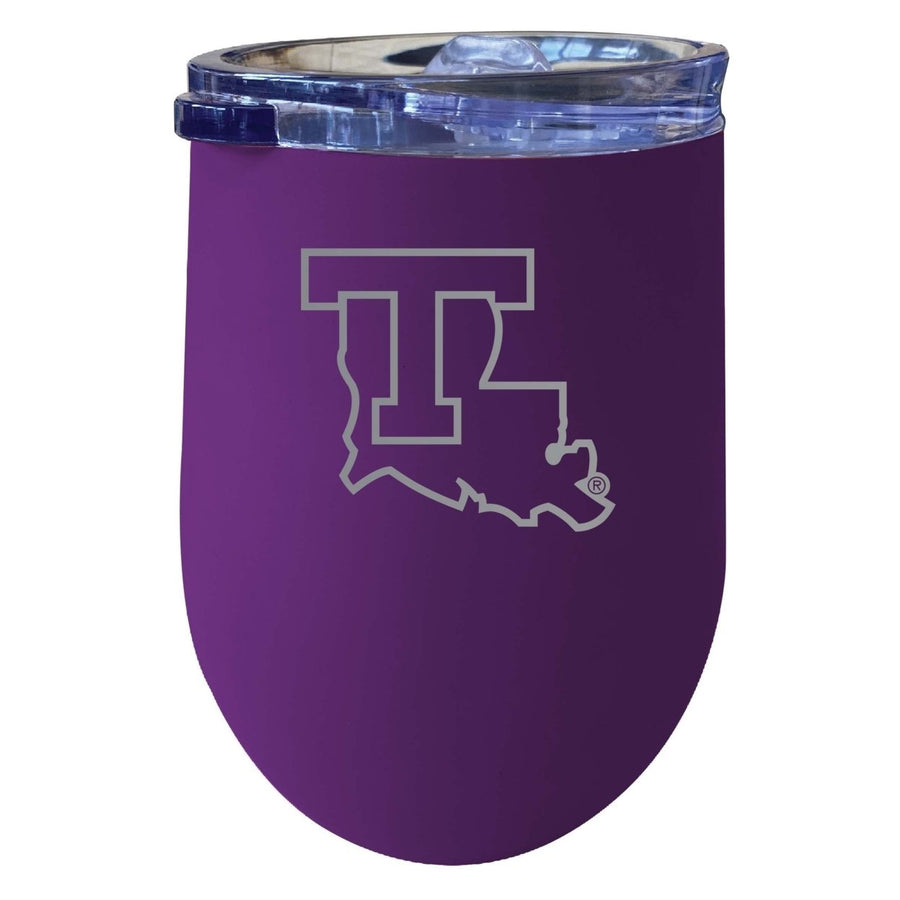 Louisiana Tech Bulldogs 12 oz Etched Insulated Wine Stainless Steel Tumbler Purple Image 1