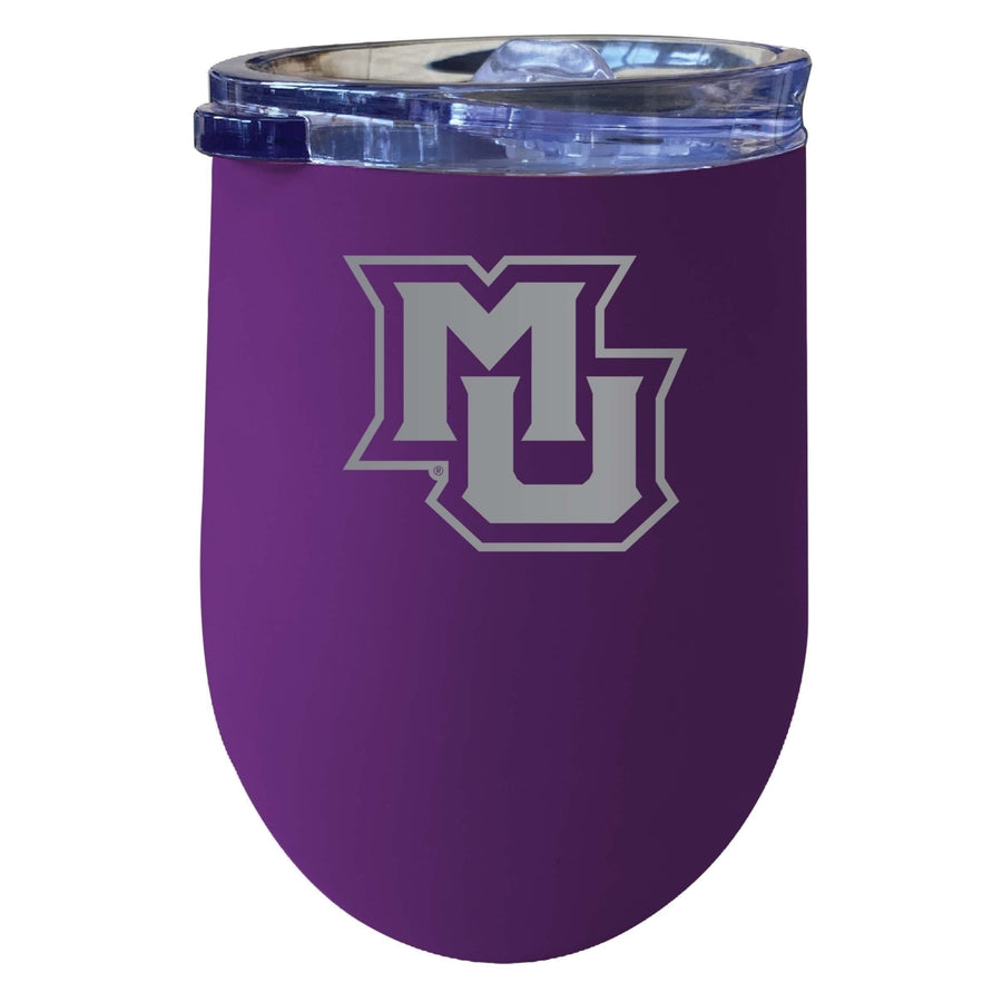 Marquette Golden Eagles 12 oz Etched Insulated Wine Stainless Steel Tumbler Purple Image 1