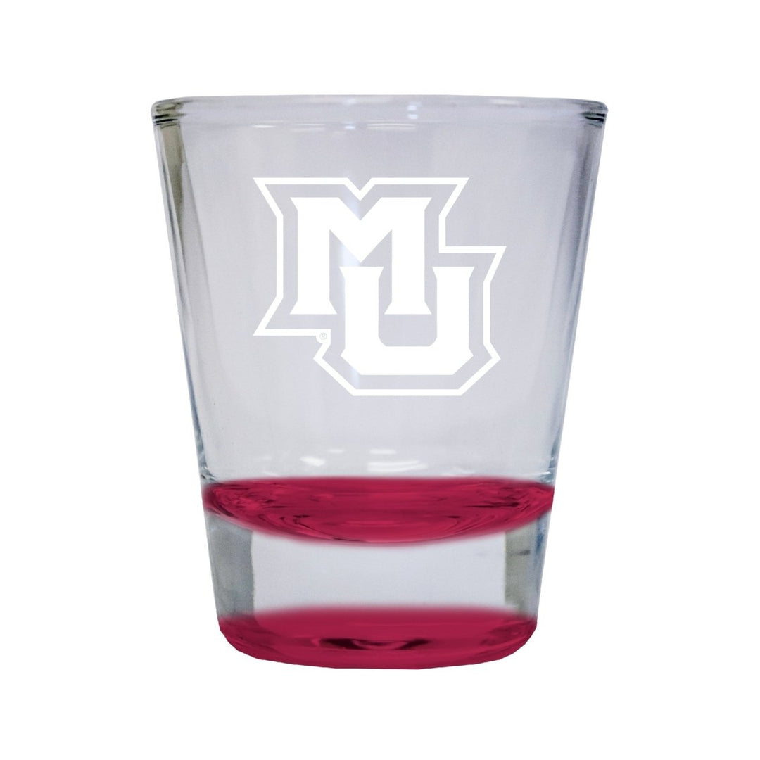 Marquette Golden Eagles Etched Round Shot Glass 2 oz Red Image 1