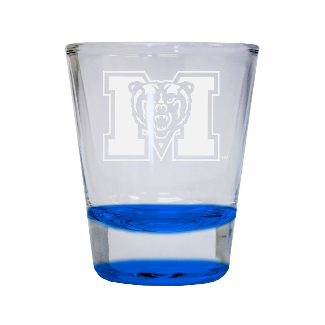 NCAA Mercer University Collectors 2oz Laser-Engraved Spirit Shot Glass Blue Image 1