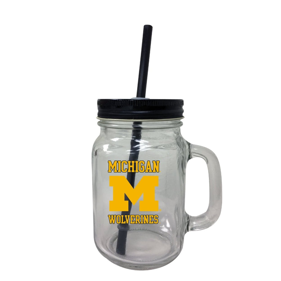 Michigan Wolverines 16 oz Mason Jar Glass 2 Pack Image 1