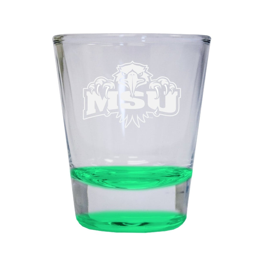 NCAA Morehead State University Collectors 2oz Laser-Engraved Spirit Shot Glass Green Image 1