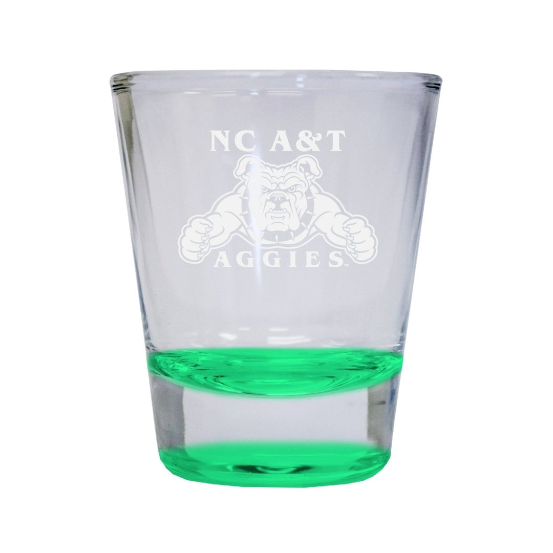 NCAA North Carolina AandT State Aggies Collectors 2oz Laser-Engraved Spirit Shot Glass Green Image 1