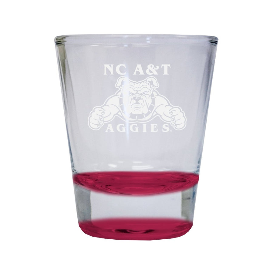 NCAA North Carolina AandT State Aggies Collectors 2oz Laser-Engraved Spirit Shot Glass Red Image 1