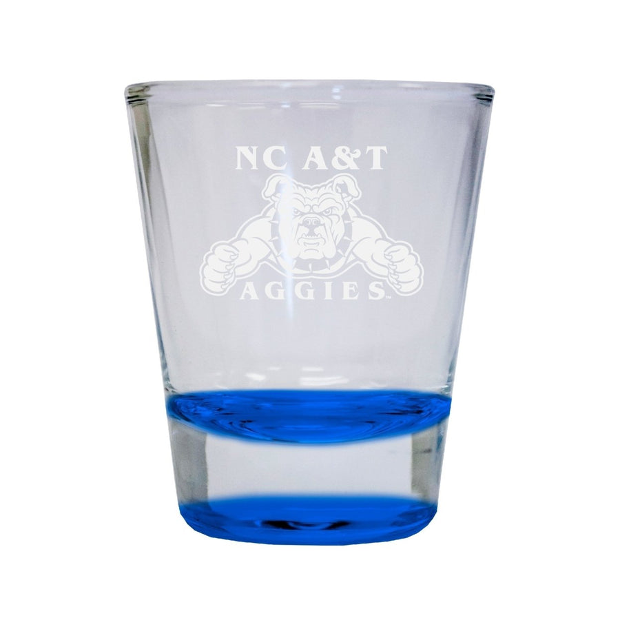 NCAA North Carolina AandT State Aggies Collectors 2oz Laser-Engraved Spirit Shot Glass Blue Image 1