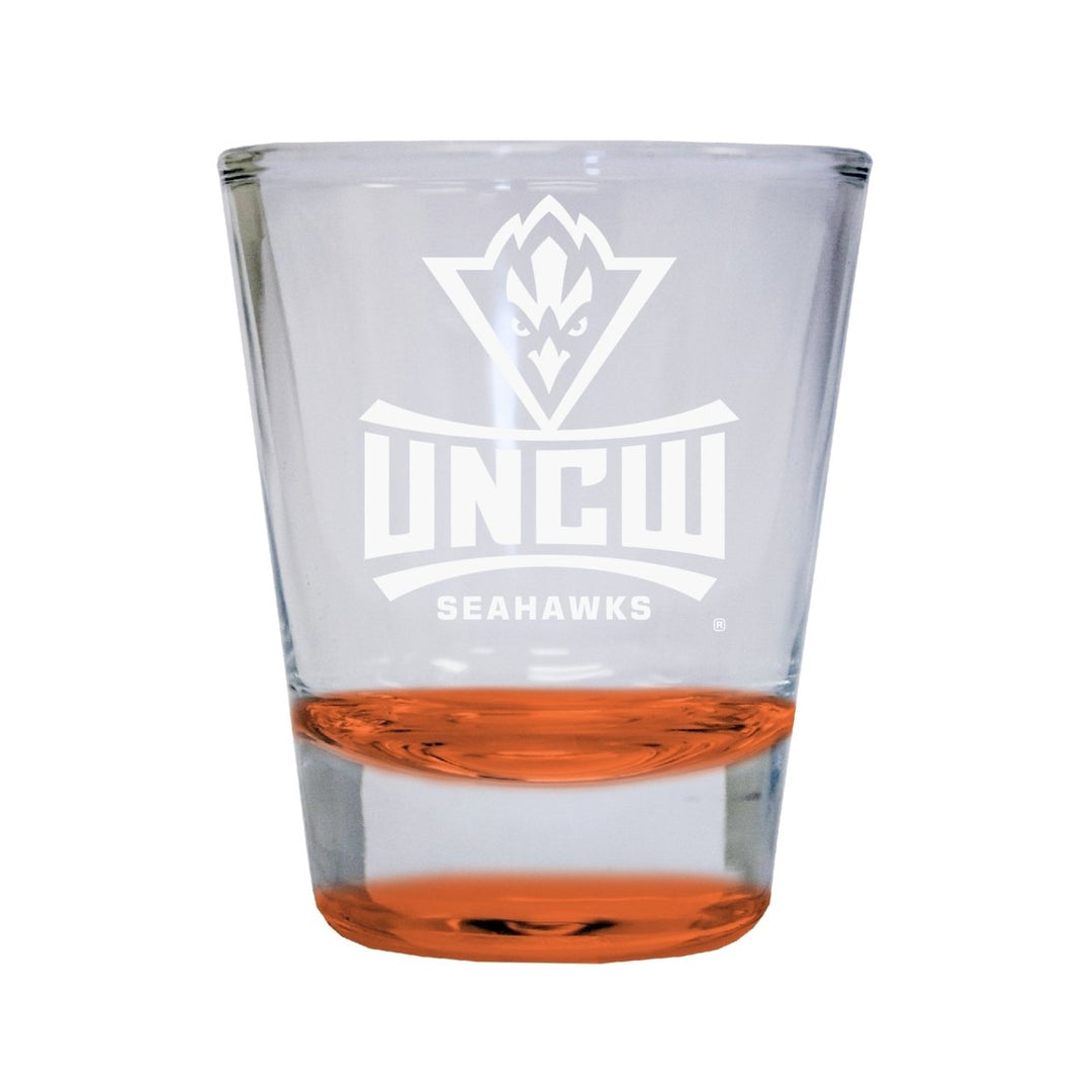 NCAA North Carolina Wilmington Seahawks Collectors 2oz Laser-Engraved Spirit Shot Glass Orange Image 1