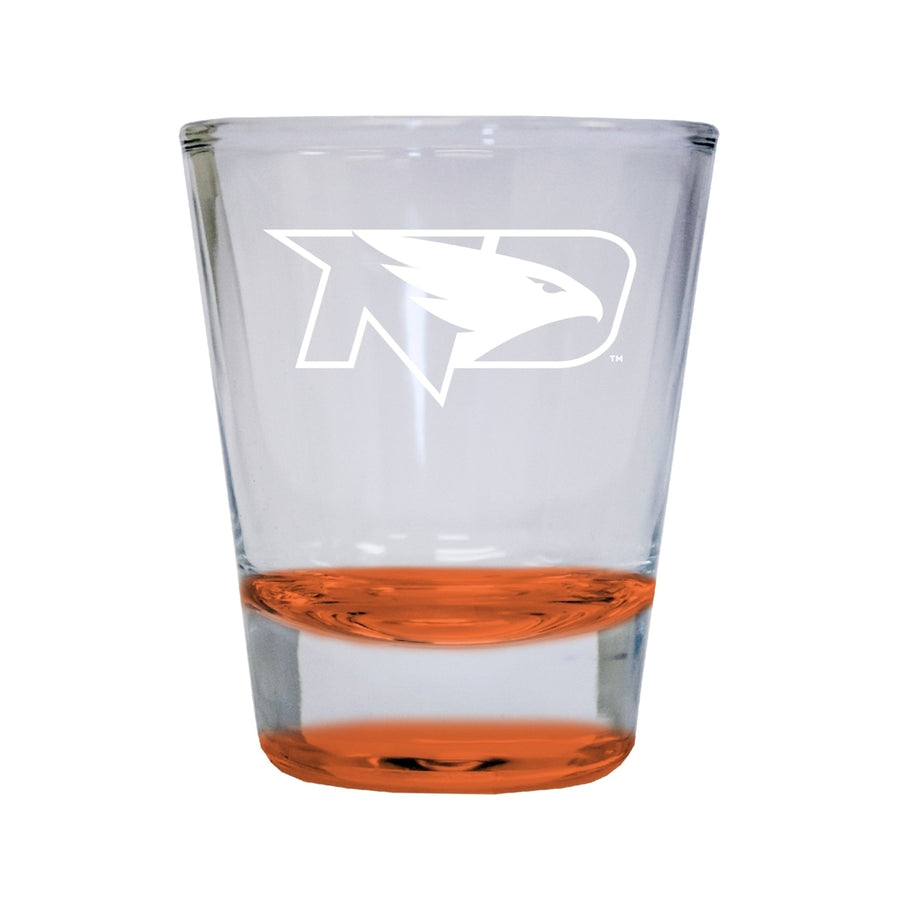 NCAA North Dakota Fighting Hawks Collectors 2oz Laser-Engraved Spirit Shot Glass Orange Image 1