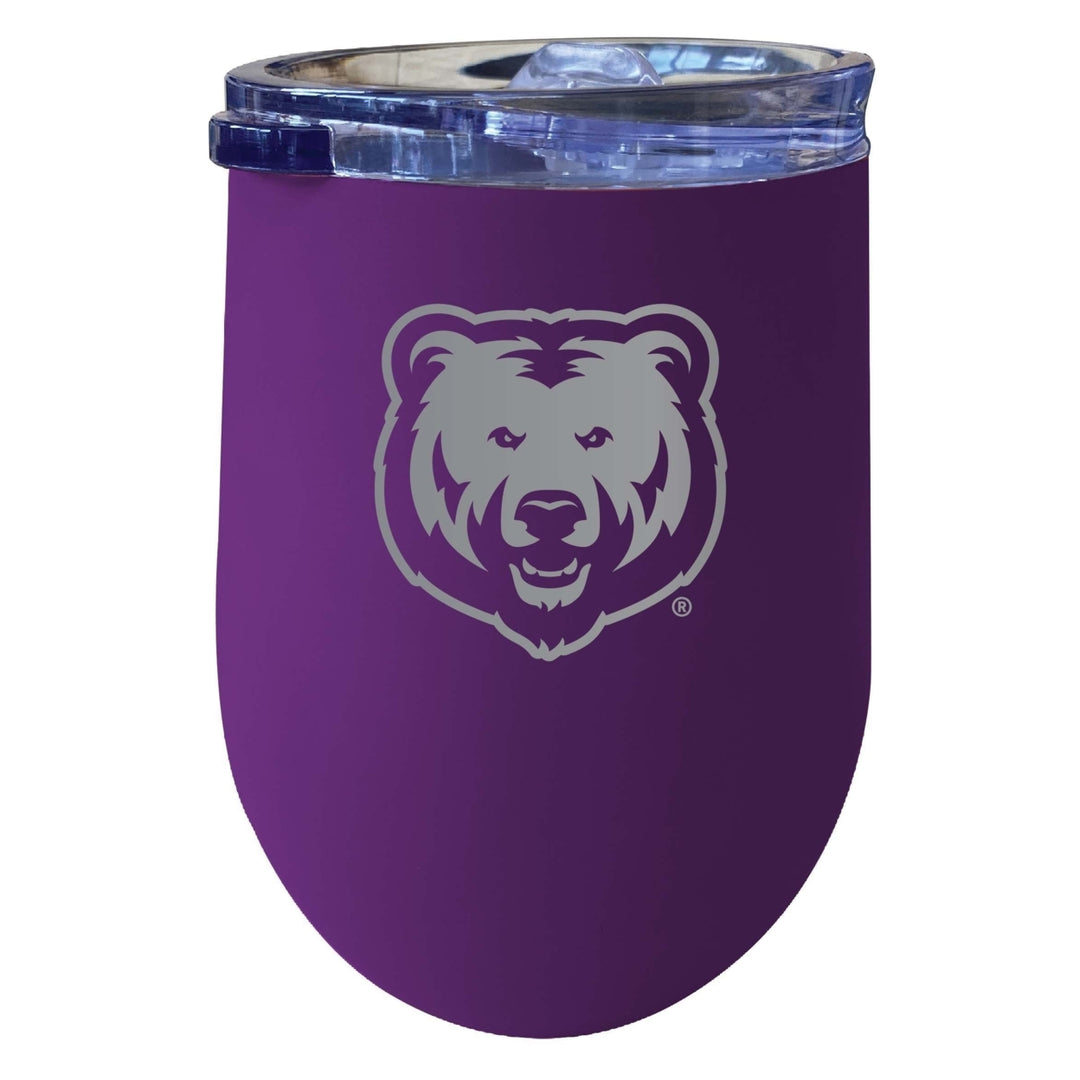 Northern Colorado Bears 12 oz Etched Insulated Wine Stainless Steel Tumbler Purple Image 1