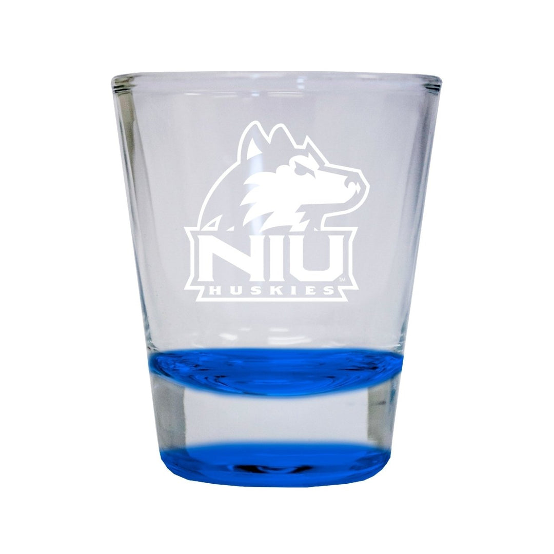 NCAA Northern Illinois Huskies Collectors 2oz Laser-Engraved Spirit Shot Glass Blue Image 1