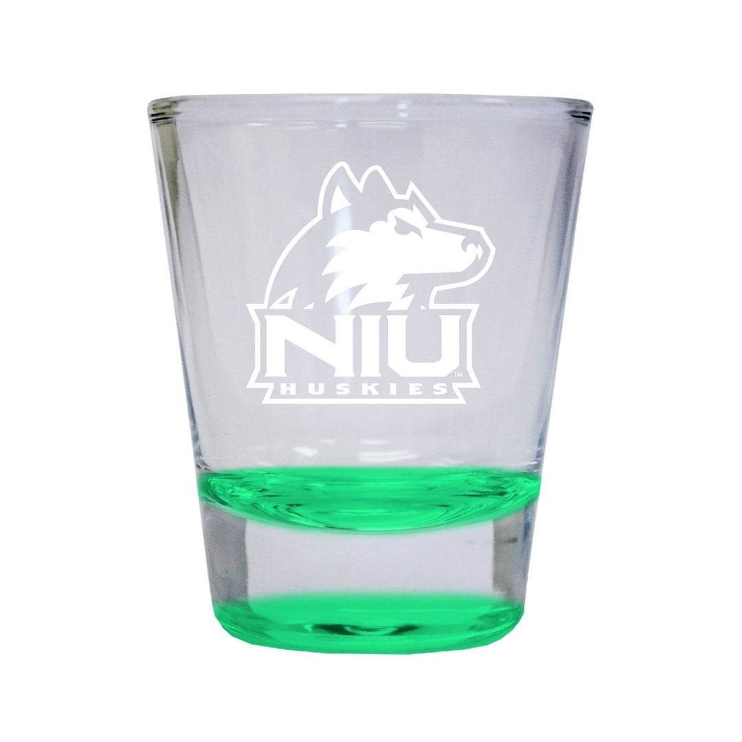 NCAA Northern Illinois Huskies Collectors 2oz Laser-Engraved Spirit Shot Glass Green Image 1