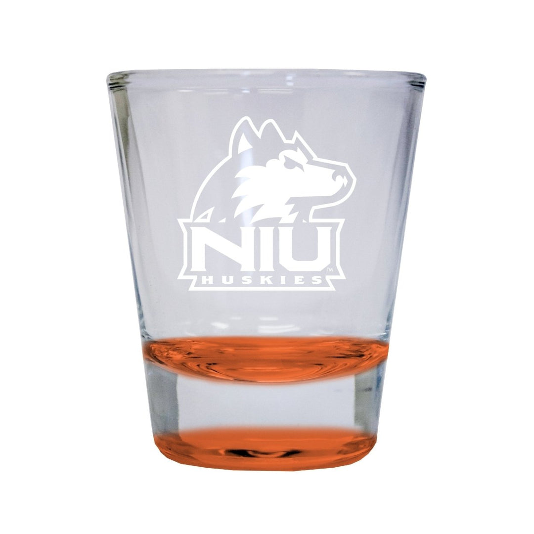 NCAA Northern Illinois Huskies Collectors 2oz Laser-Engraved Spirit Shot Glass Orange Image 1