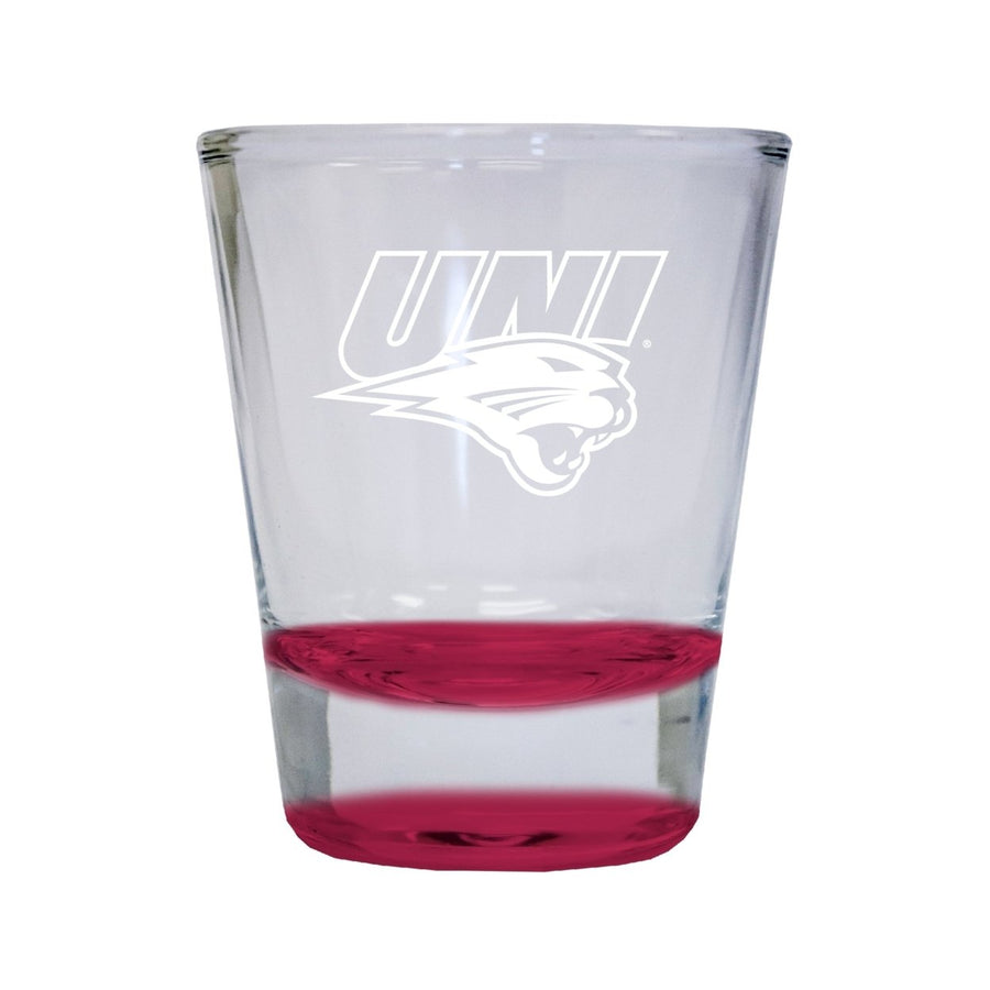 NCAA Northern Iowa Panthers Collectors 2oz Laser-Engraved Spirit Shot Glass Red Image 1