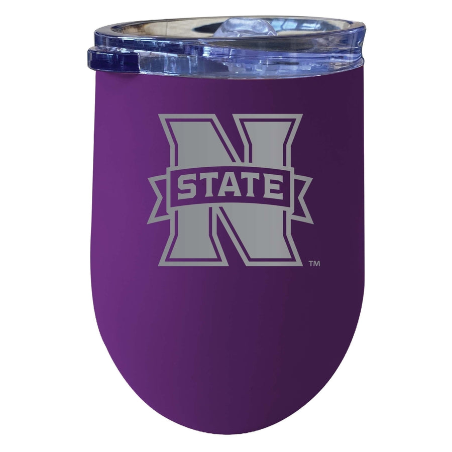 Northwestern Oklahoma State University 12 oz Etched Insulated Wine Stainless Steel Tumbler Purple Image 1