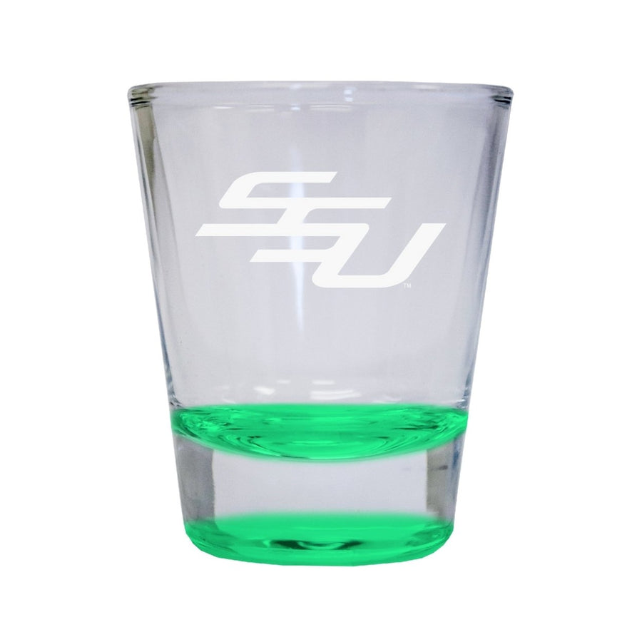 NCAA Savannah State University Collectors 2oz Laser-Engraved Spirit Shot Glass Green Image 1