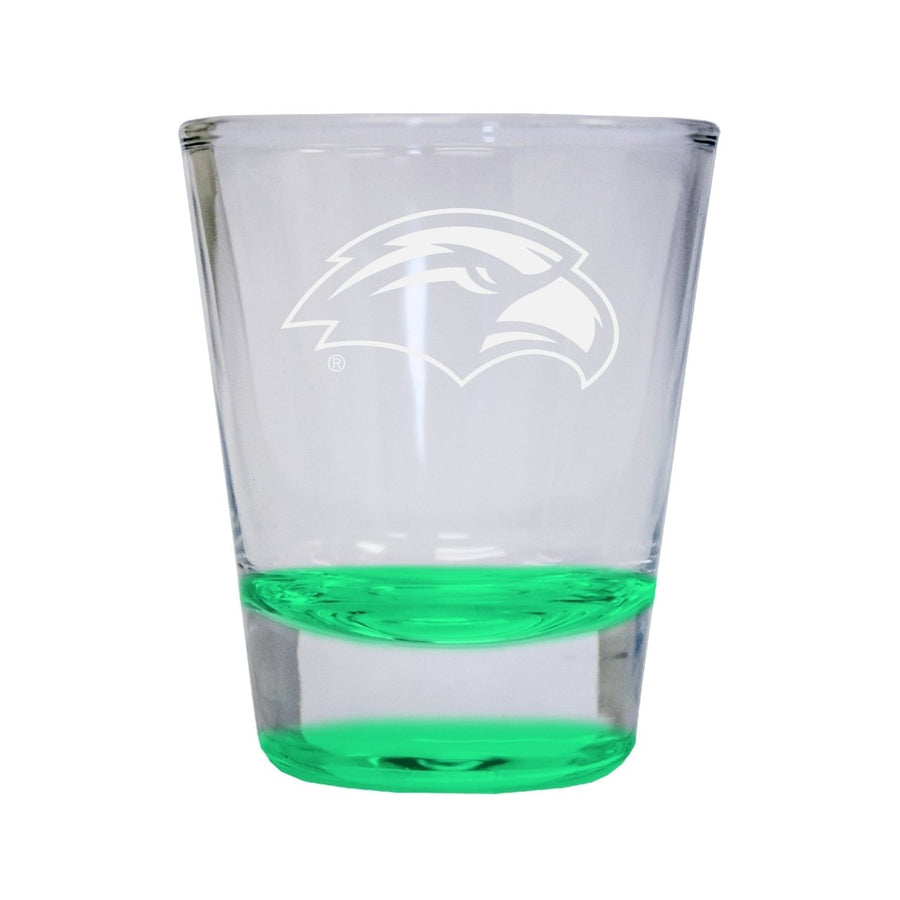 NCAA Southern Mississippi Golden Eagles Collectors 2oz Laser-Engraved Spirit Shot Glass Green Image 1