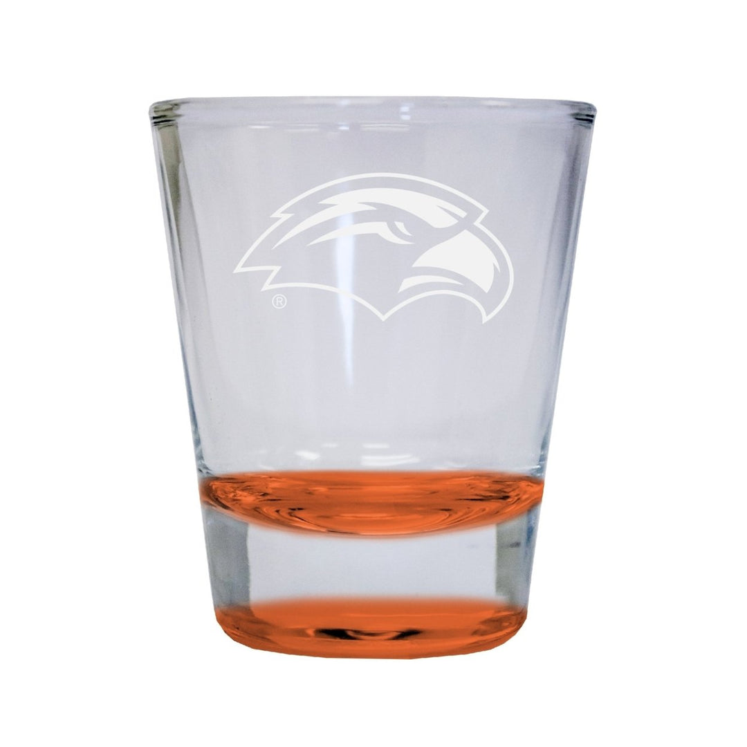 NCAA Southern Mississippi Golden Eagles Collectors 2oz Laser-Engraved Spirit Shot Glass Orange Image 1