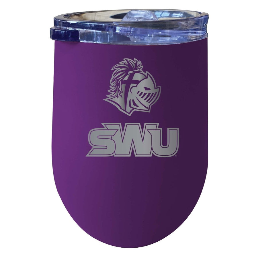 Southern Wesleyan University 12 oz Etched Insulated Wine Stainless Steel Tumbler Purple Image 1