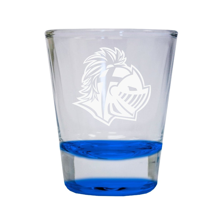 Southern Wesleyan University Etched Round Shot Glass 2 oz Blue Image 1