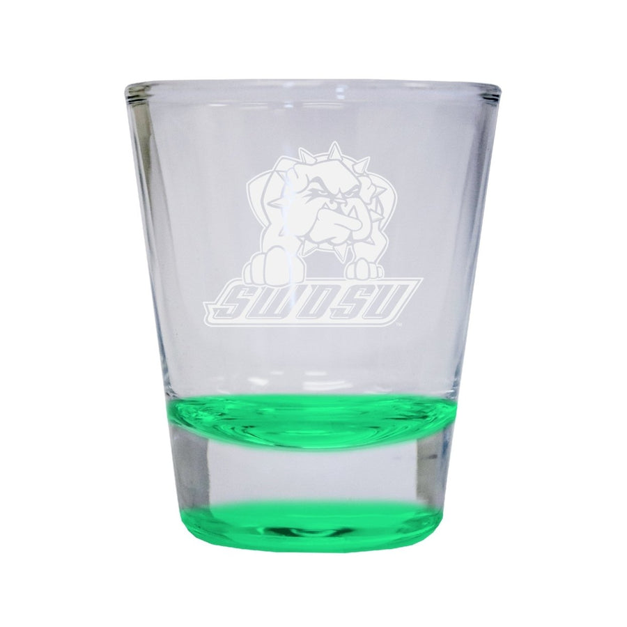 NCAA Southwestern Oklahoma State University Collectors 2oz Laser-Engraved Spirit Shot Glass Green Image 1