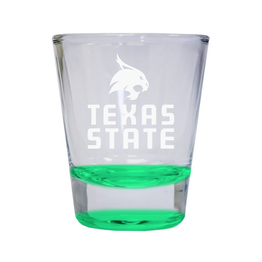 NCAA Texas State Bobcats Collectors 2oz Laser-Engraved Spirit Shot Glass Green Image 1