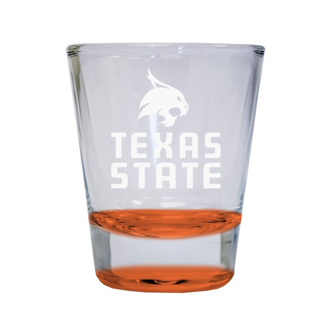 NCAA Texas State Bobcats Collectors 2oz Laser-Engraved Spirit Shot Glass Orange Image 1