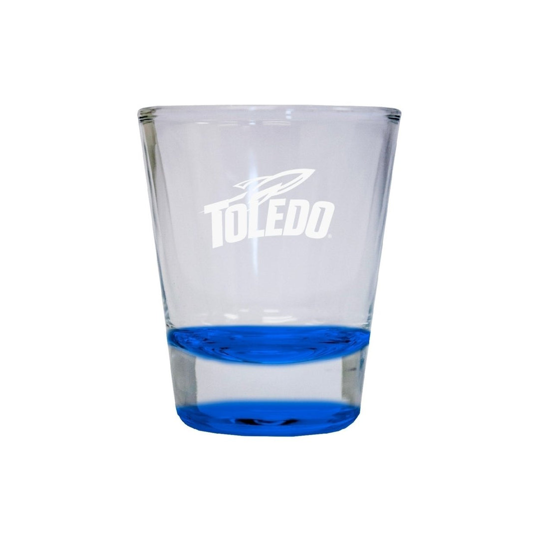 NCAA Toledo Rockets Collectors 2oz Laser-Engraved Spirit Shot Glass Blue Image 1