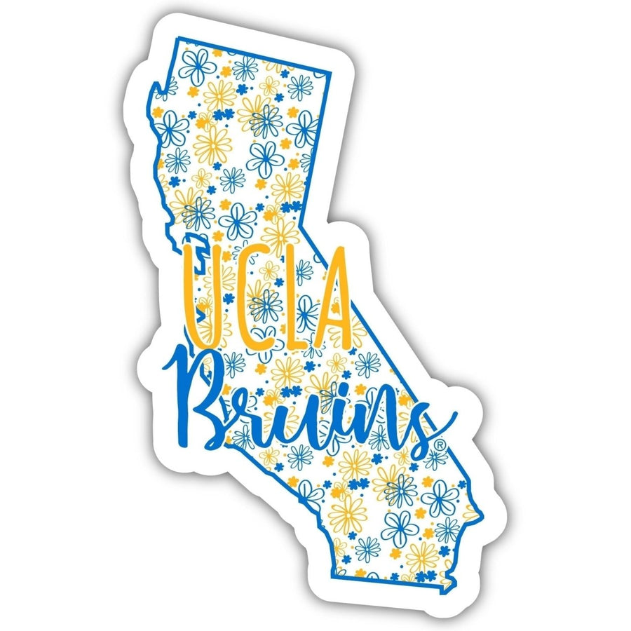 UCLA Bruins 2-Inch on one of its sides Floral Design NCAA Floral Love Vinyl Sticker - Blossoming School Spirit Decal Image 1