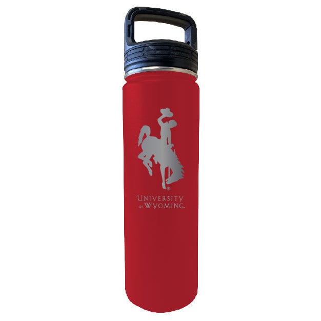 University of Wyoming 32 oz Engraved Insulated Double Wall Stainless Steel Water Bottle Tumbler (Red) Image 1