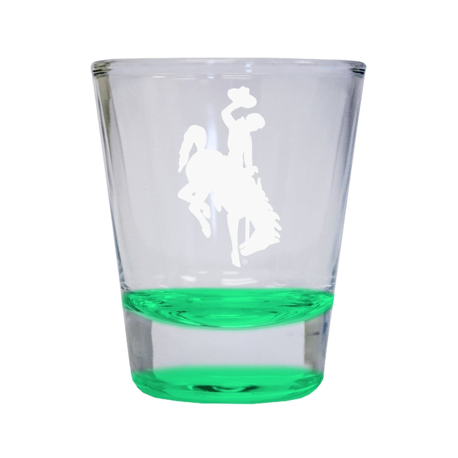 NCAA University of Wyoming Collectors 2oz Laser-Engraved Spirit Shot Glass Green Image 1