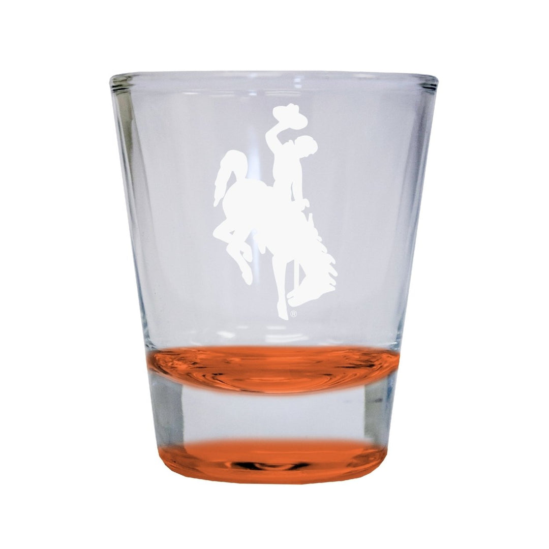 NCAA University of Wyoming Collectors 2oz Laser-Engraved Spirit Shot Glass Orange Image 1