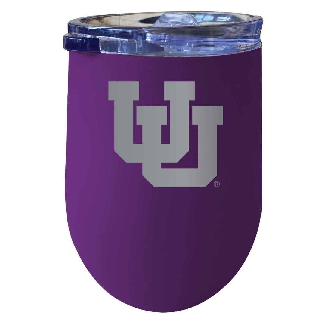 Utah Utes 12 oz Etched Insulated Wine Stainless Steel Tumbler Purple Image 1