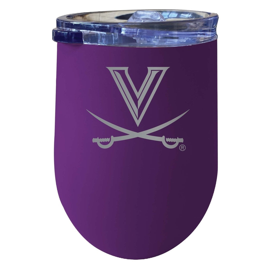 Virginia Cavaliers 12 oz Etched Insulated Wine Stainless Steel Tumbler Purple Image 1