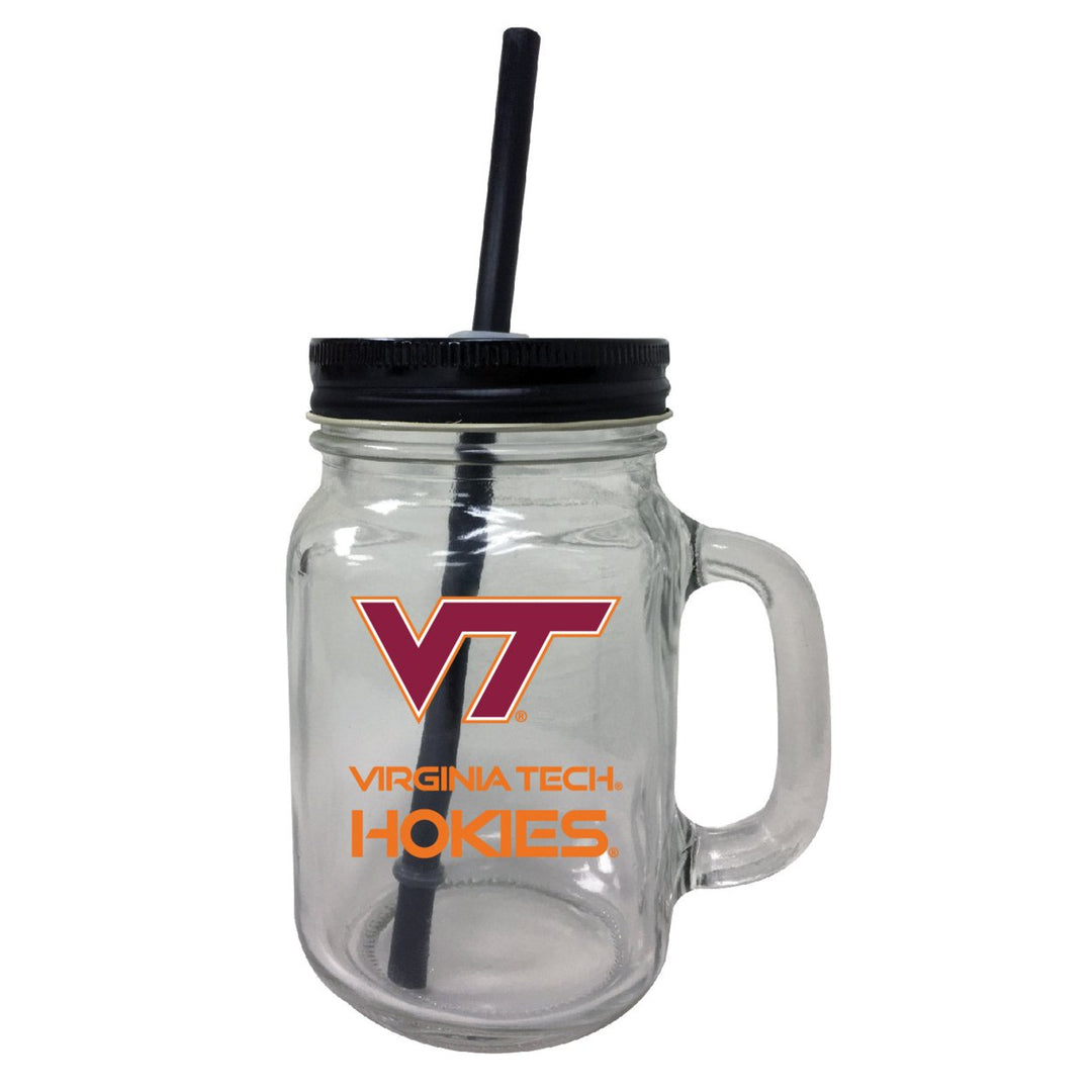 Virginia Polytechnic Institute VT Hokies 16 oz Mason Jar Glass 2 Pack Image 1