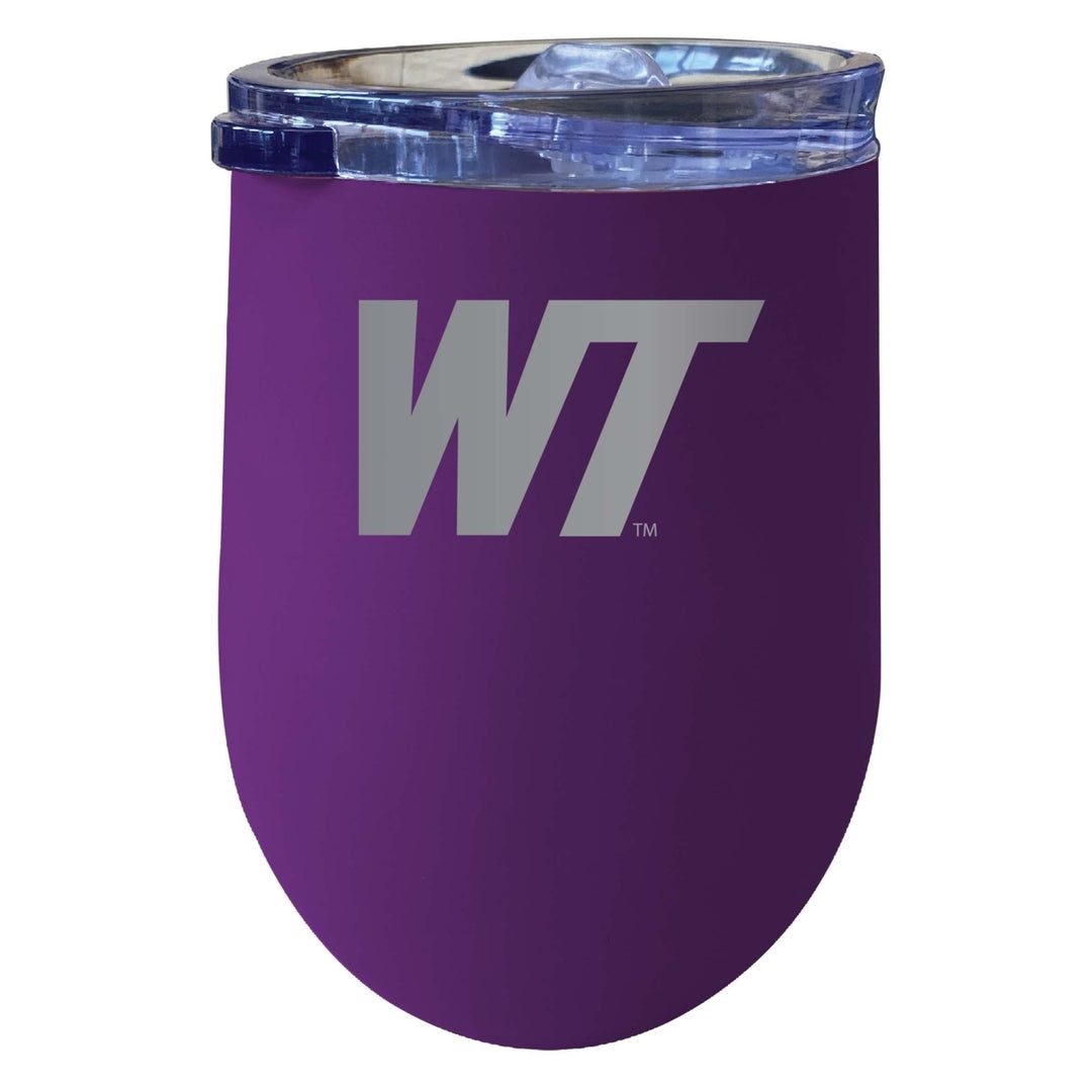 West Texas A&M Buffaloes 12 oz Etched Insulated Wine Stainless Steel Tumbler Purple Image 1