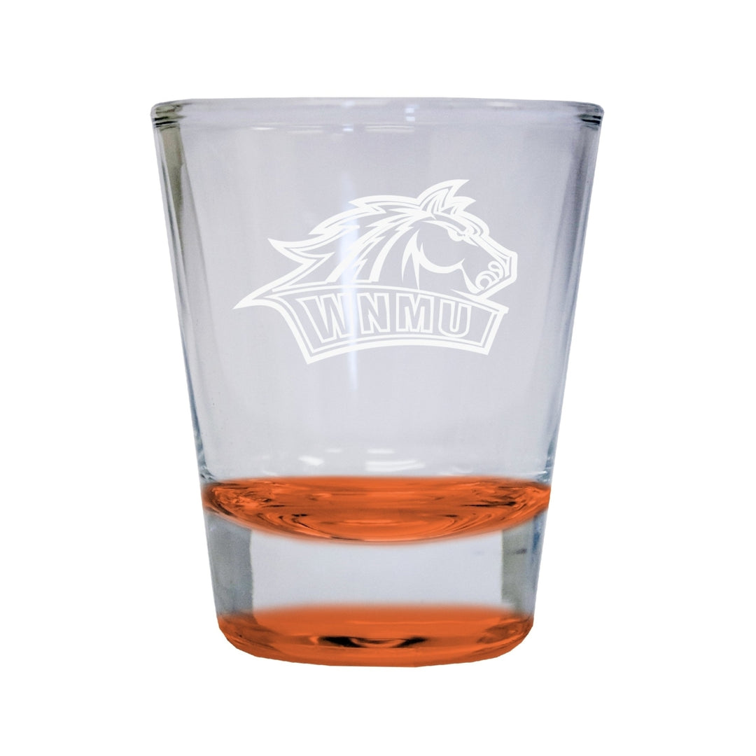 NCAA Western Mexico University Collectors 2oz Laser-Engraved Spirit Shot Glass Orange Image 1