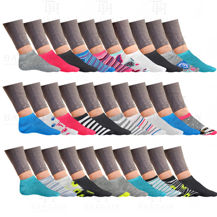 10-Pair: Women s Breathable Fun Funky Comfortable Colorful No Show Low Cut Ankle Socks Image 1