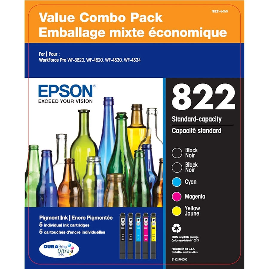 Epson T822 DURABrite Ultra Standard Capacity Ink Cartridge Pack Image 1