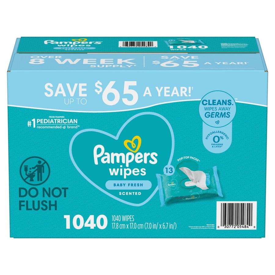 Pampers Scented Baby Wipes, Baby Fresh (1,040 Count) Image 1