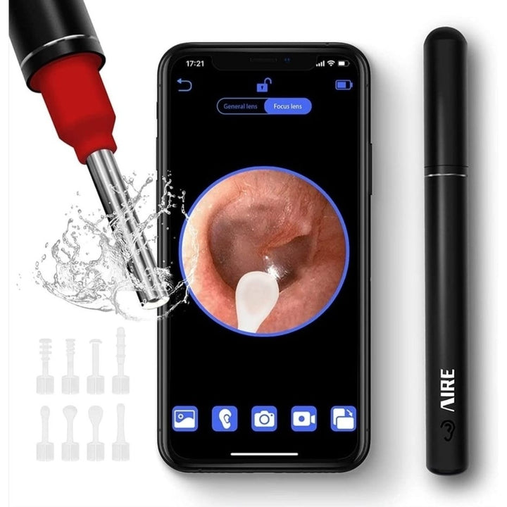 AIRE Ear Wax Removal Kit with 1080P FHD WiFi Ear Camera and 6 LED Lights Image 7