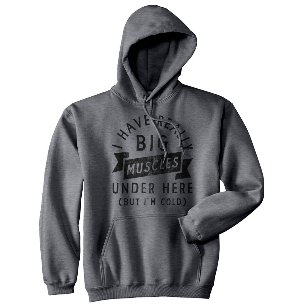 I Have Really Big Muscles Under Here But Im Cold Unisex Hoodie Funny Fitness Joke Novelty Sweatshirt Image 1