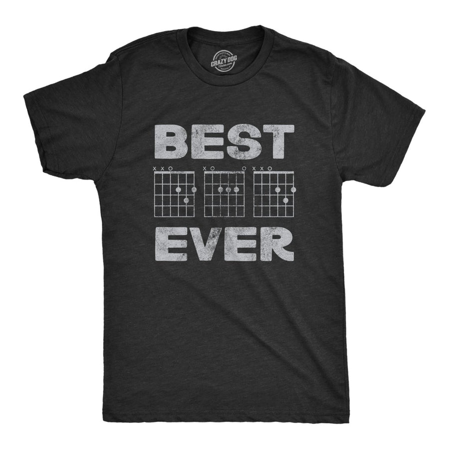 Mens Best Dad Ever Guitar Chords T Shirt Funny Sarcastic Fathers Day Musical Joke Novelty Tee For Guys Image 1